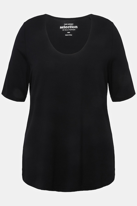 T-Shirt, vorne doppellagig, V-Ausschnitt, Halbarm