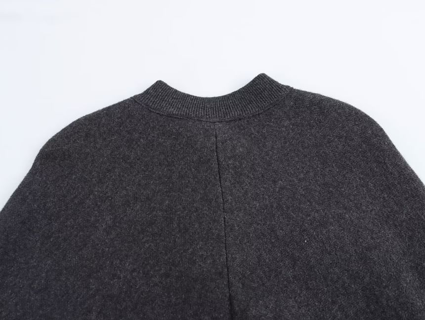 Starsavvy - Melange Hoop Accent Knit Cape