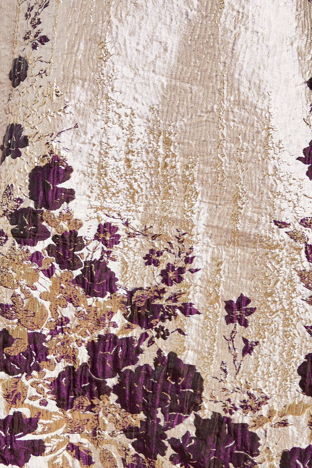 Coast Robe Mi-Longue Jacquard à Encolure Échancrée et Imprimé Floral Bordé