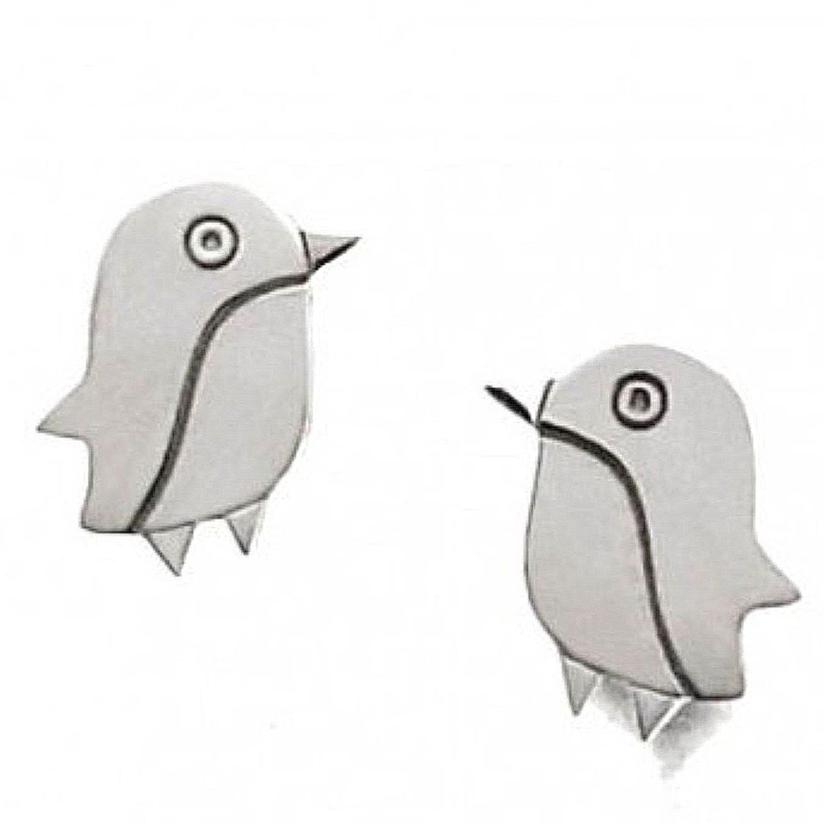 Boucles d'oreilles femme enfant mignon pingouin manchot en argent