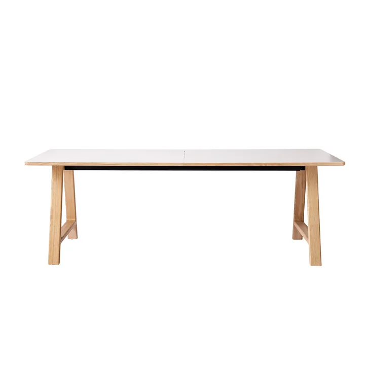 Andersen Furniture - T11 Esstisch, 220 x 95 cm, kristallweiss / Eiche weiss pigmentiert