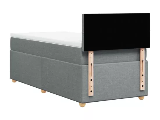 Sommier à lattes de lit et matelas Gris clair 90x190 cm Tissu