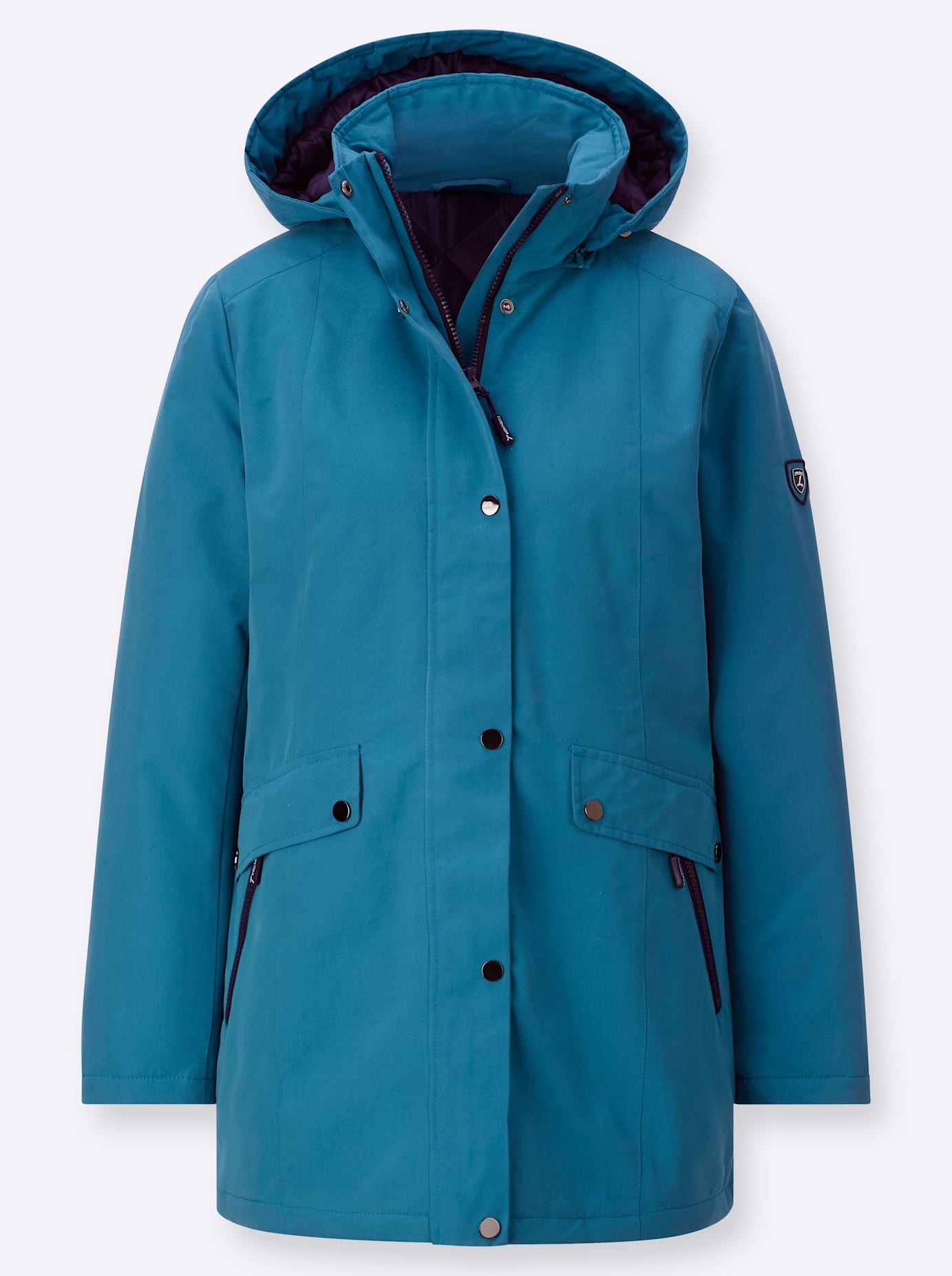 Casual Looks Langjacke mit Kapuze