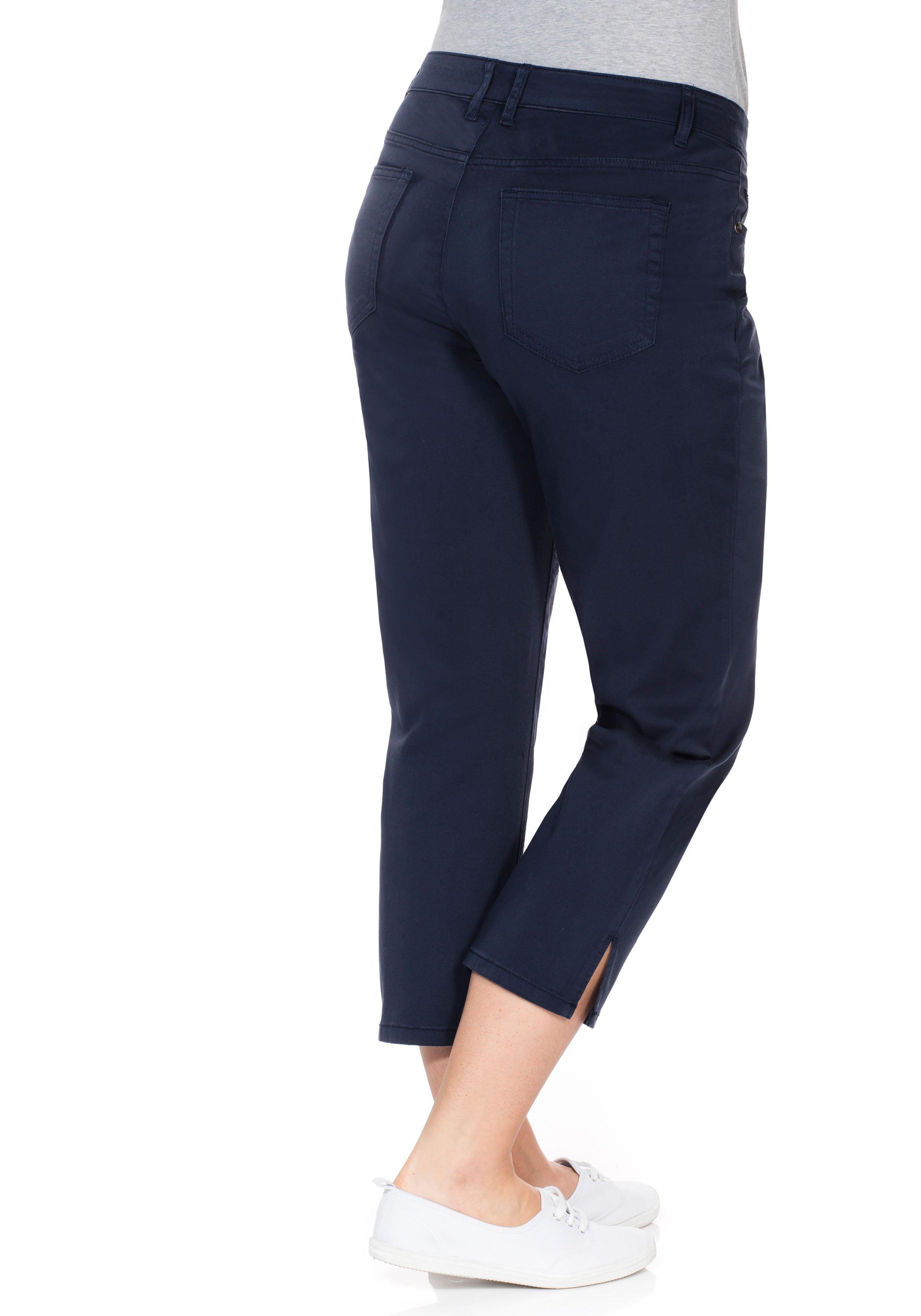 Schmale 7/8-Hose aus elastischem Baumwoll-Twill