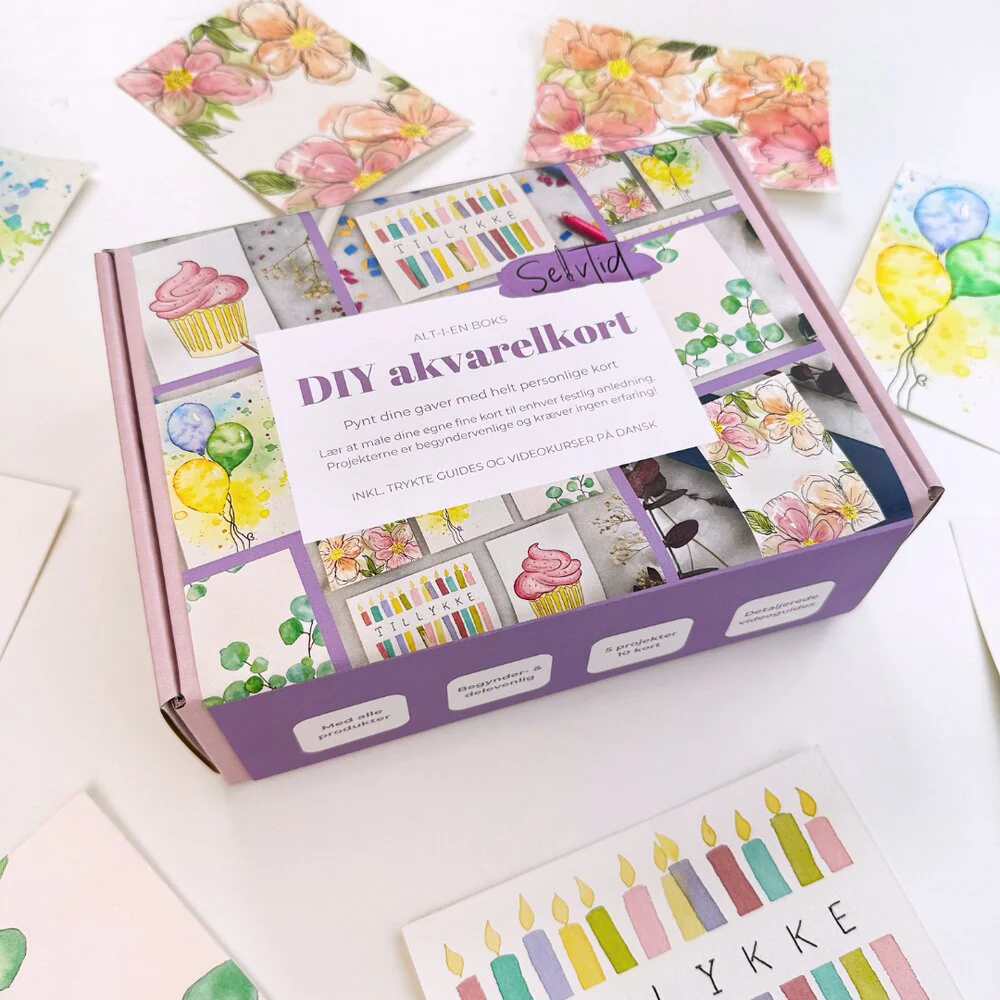 Selvtid  DIY Akvarelkort kit