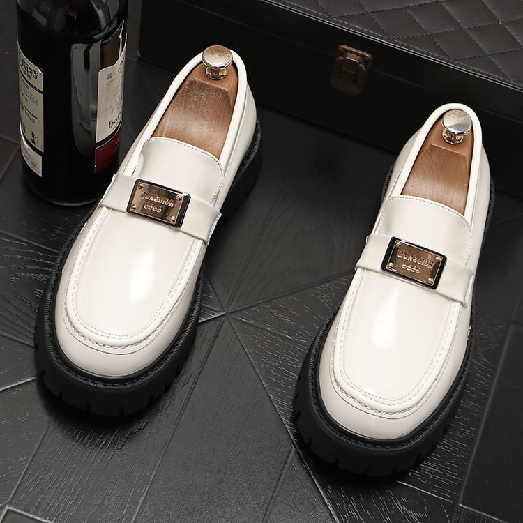 Mr Ozera - Platform Loafers van Imitatieleer met Metalen Accenten