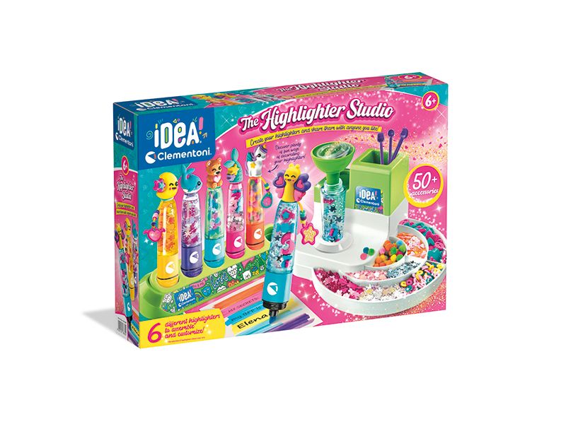 Clementoni Bastelset Mein Highlighter-Atelier Kreatives Kunst-/Bastelset für Kinder