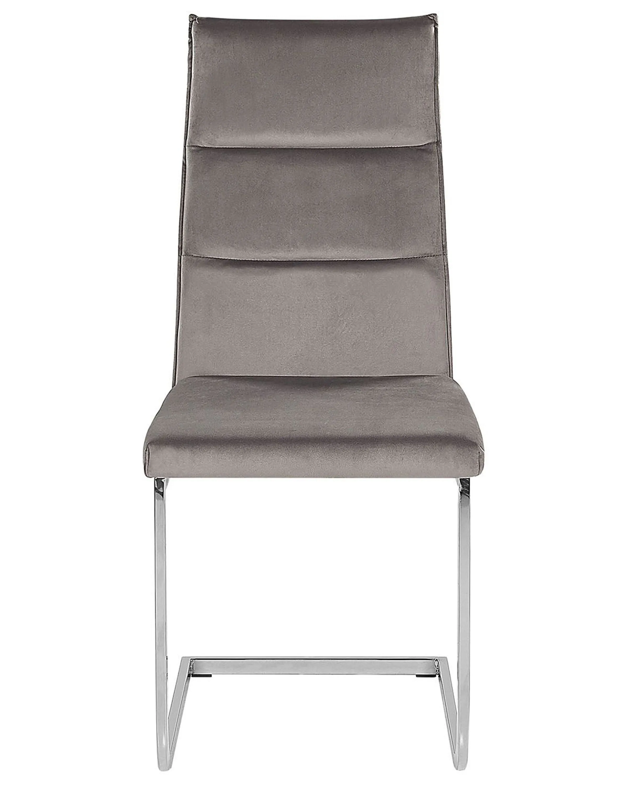 Set van 2 eetkamerstoelen ROCKFORD Fluweel Grijs