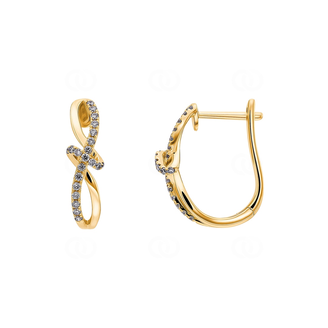 Kreolen 750/18 K Gelbgold mit Diamanten 0.16 ct H/si