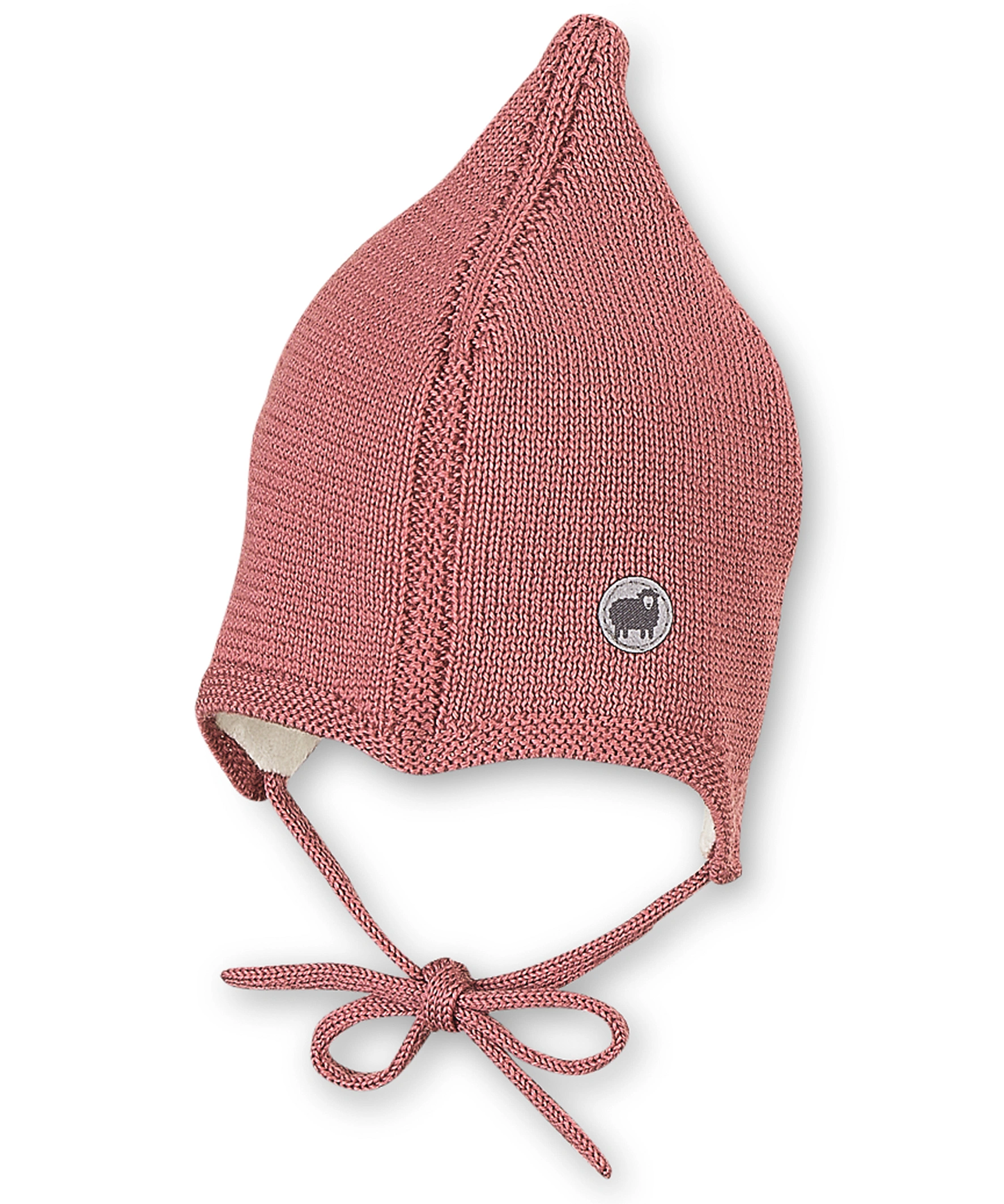 Wintermütze ZIPFEL aus Wolle in rosa