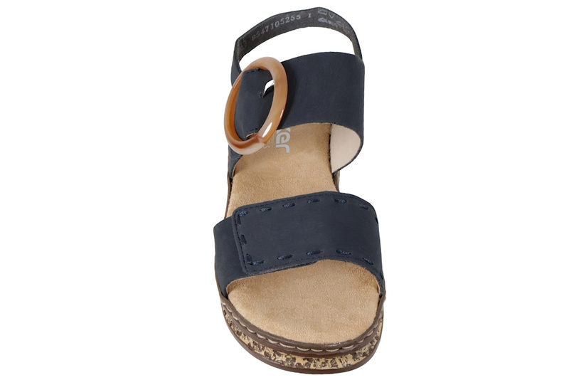 RIEKER SANDAL I MØRKEBLÅ PU