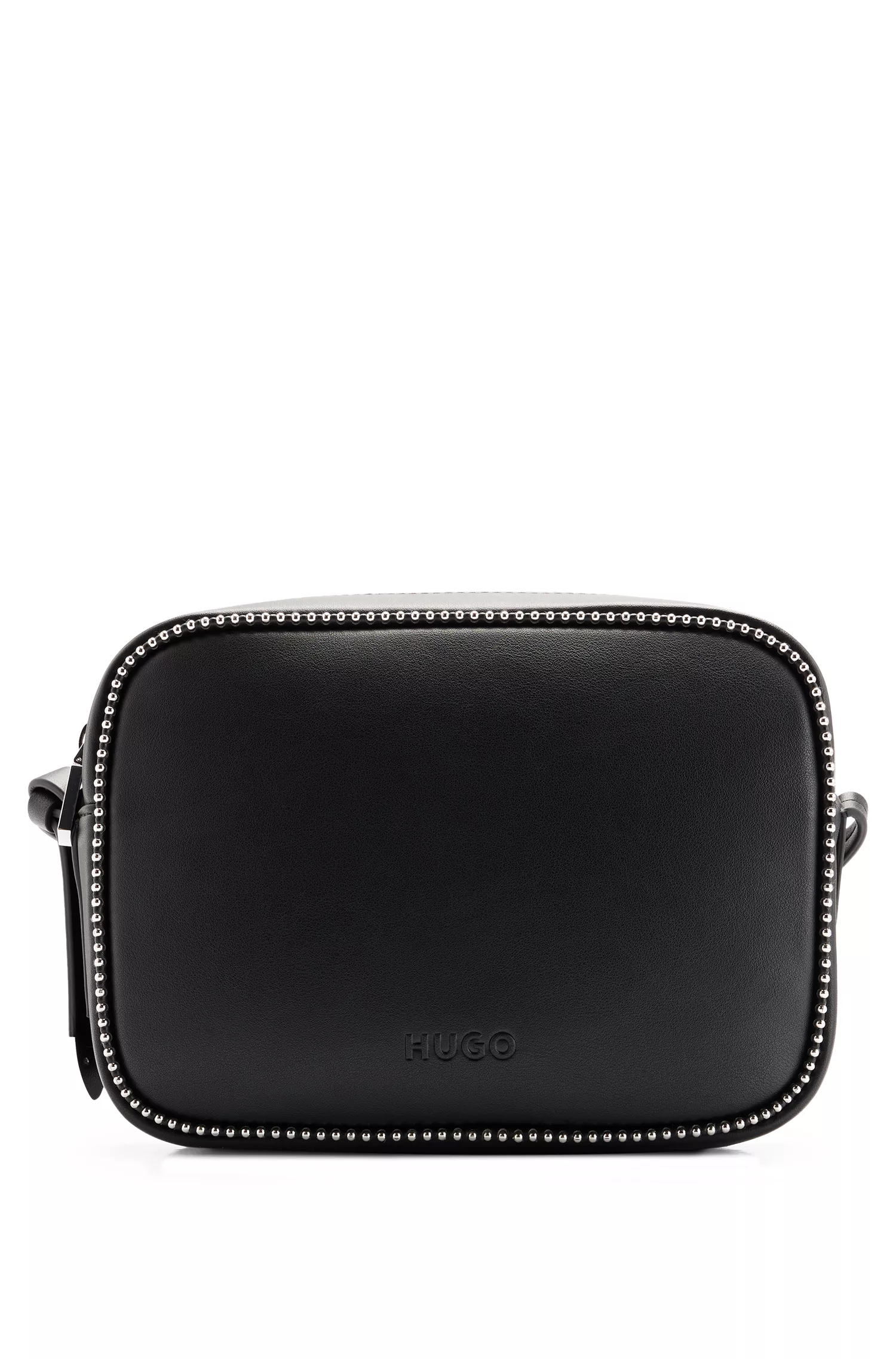 Bolsa transversal HUGO vermelha em couro sintético com detalhes do logotipo