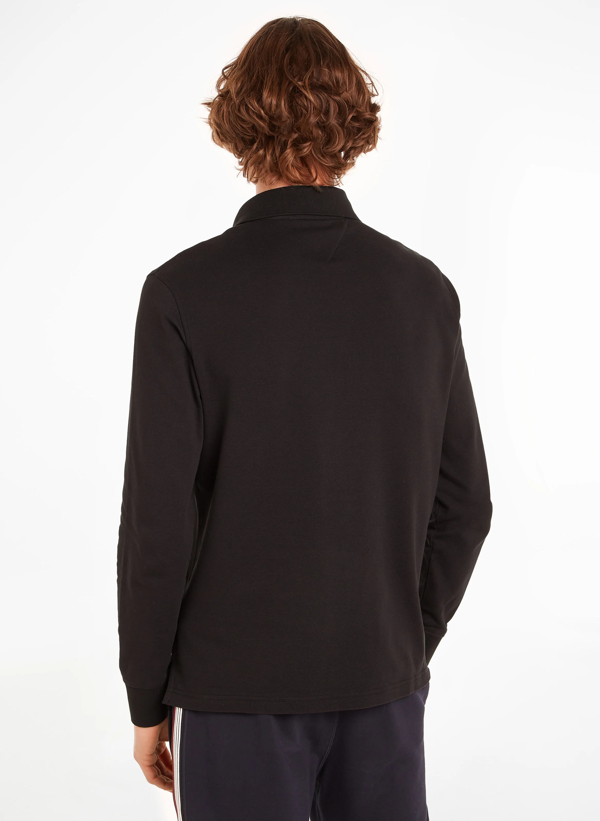 Polo regular-fit en coton bio mélangé| Noir