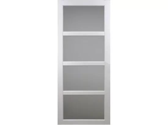 Porte Coulissante Tana Blanc Vitrée H204 X L63 Gd Menuiseries
