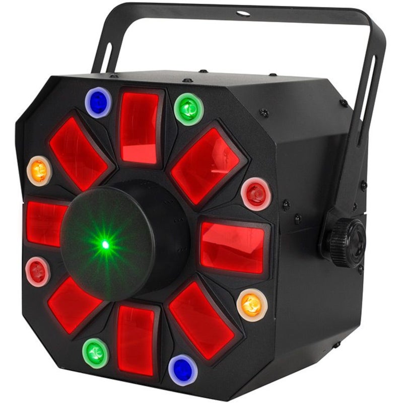 Eliminator Furious Three RG LED moonflower, wash en laser lichteffect