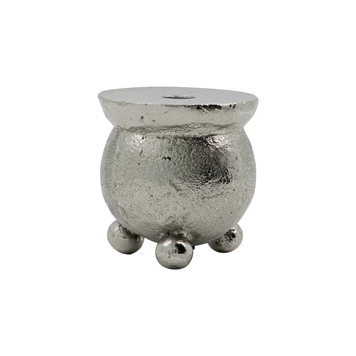 House Doctor - Classic Kerzenständer, H 6 cm, antik-silber