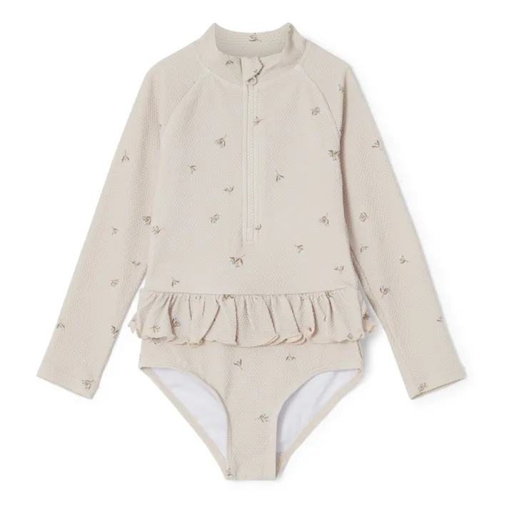 garbo&friends Maillot de Bain Anti-UV Fleuri | Ecru