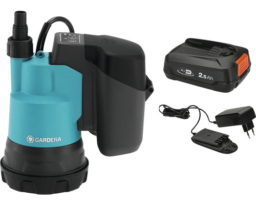 GARDENA 2000/2 18V (Power for All) accu-aangedreven dompelpomp voor schoon water inclusief accu en lader