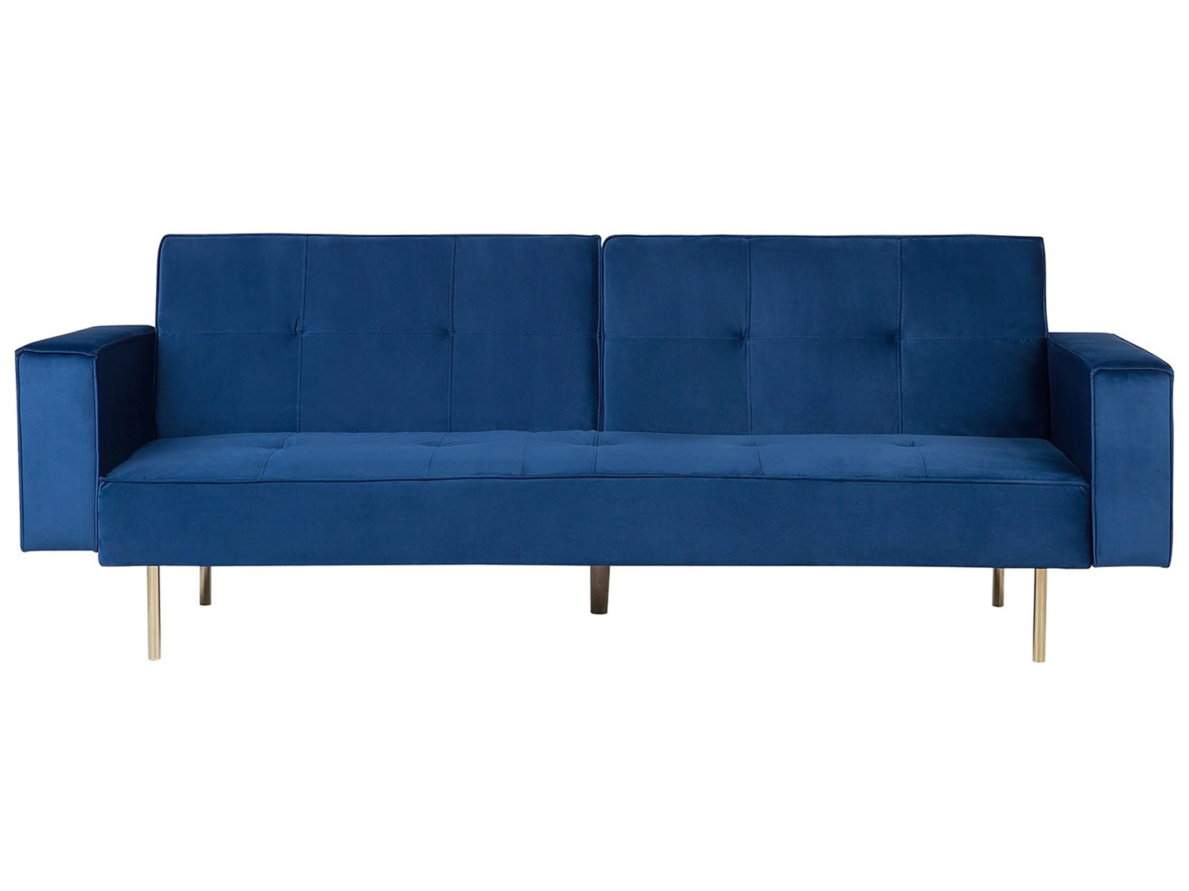 Slaapbank 3-zits VISNES Fluweel Marineblauw