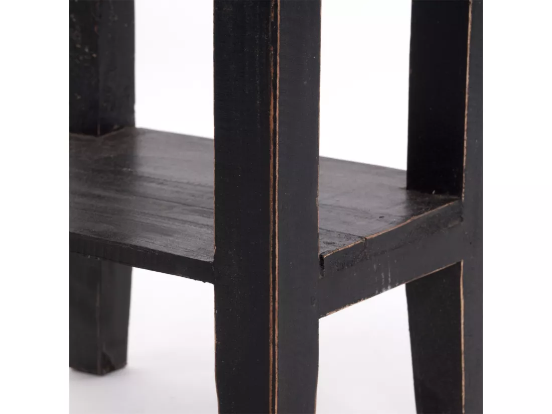 TABLE DE TÉLÉPHONE PLANTE Bois massif en acajou, avec tiroir 09 voodoo - schwarz
