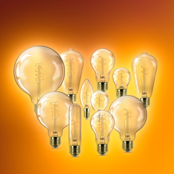 Philips LED peer E27 3W filament goud spiraal dimbaar
