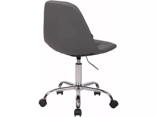 Chaise de bureau - Similicuir & Métal chromé - Gris - Reims