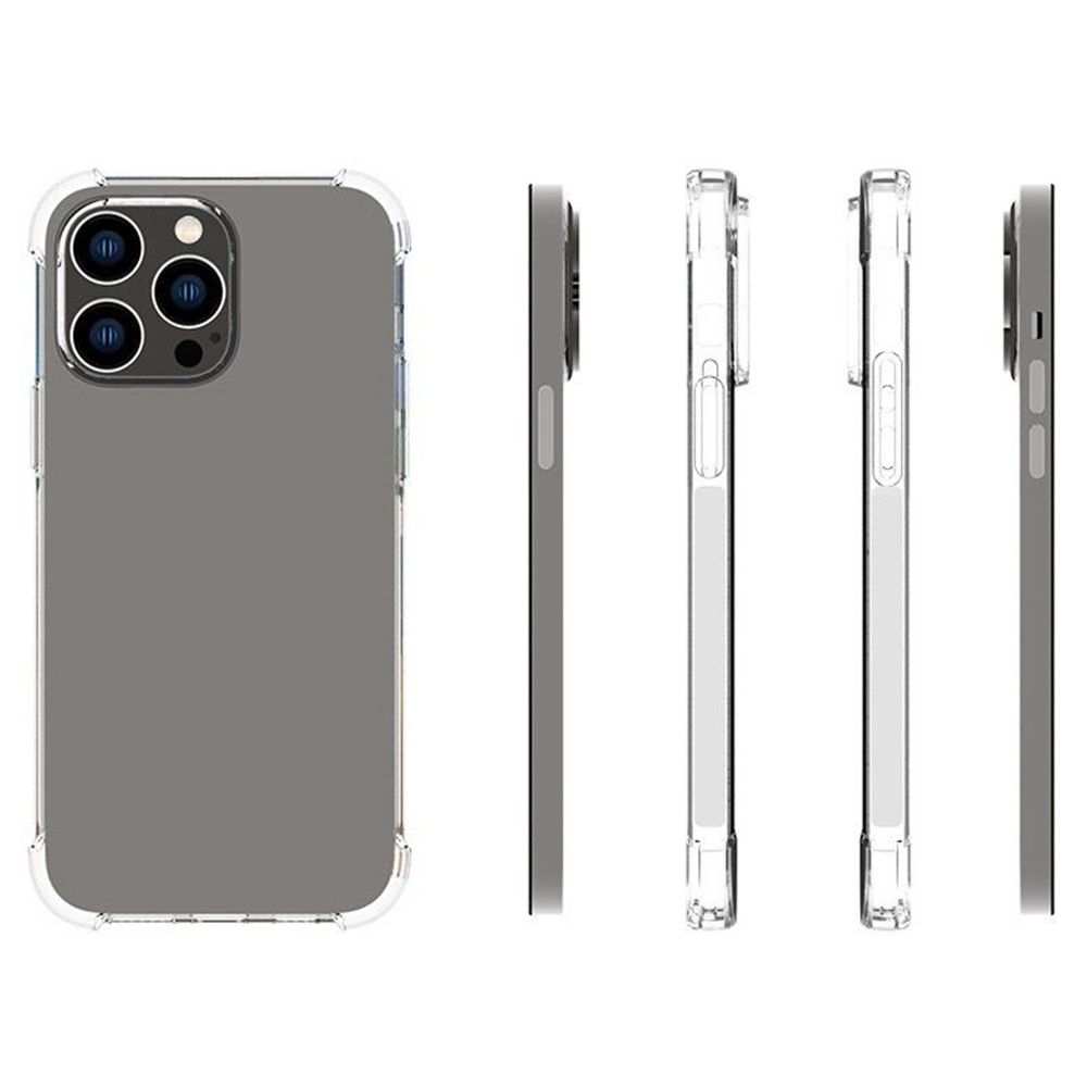 iPhone 14 Pro Max Gummi Hülle Case Slim Design mit Air Cushion Fallschutz - Transparent
