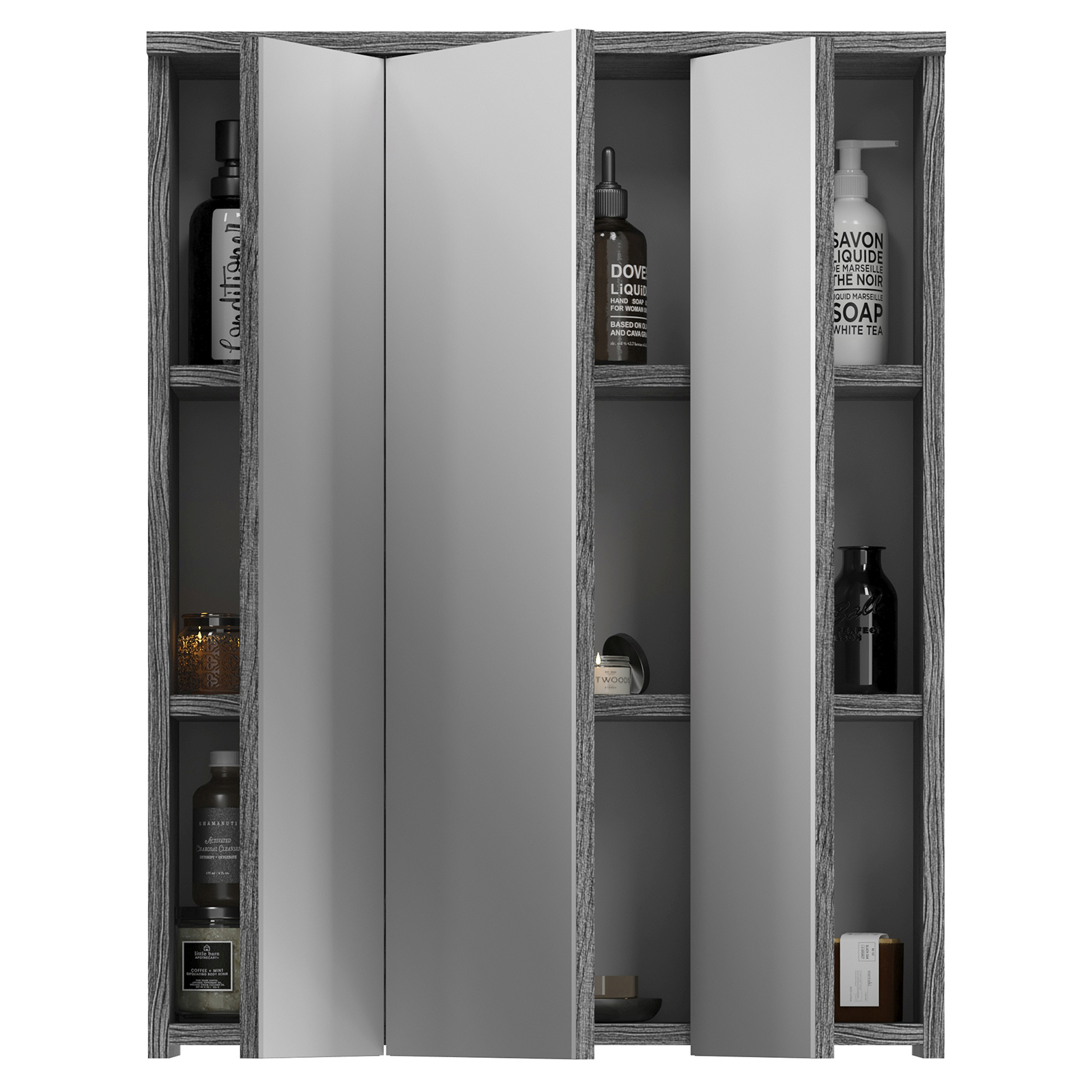 Spiegelschrank BLAKE - rauchsilber - 60 cm