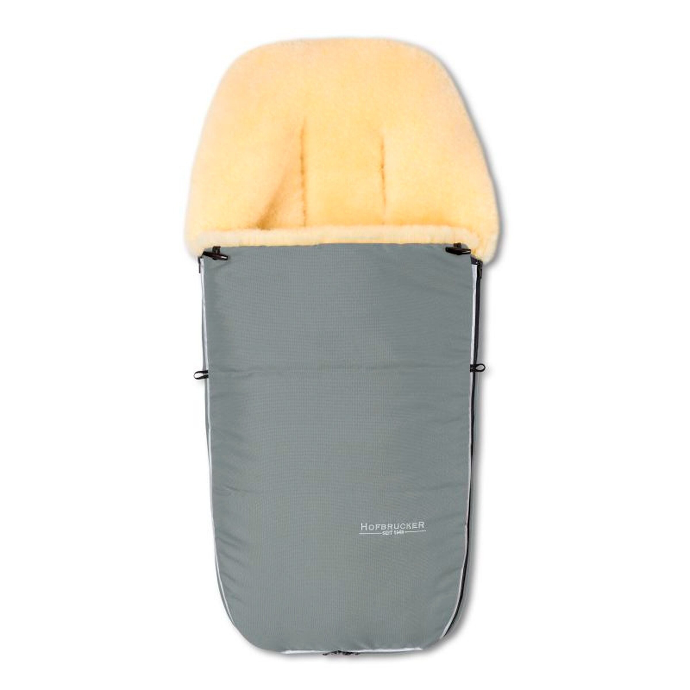 Hofbrucker Kinderwagen Lammfell-Fußsack Polaris Silbergrau