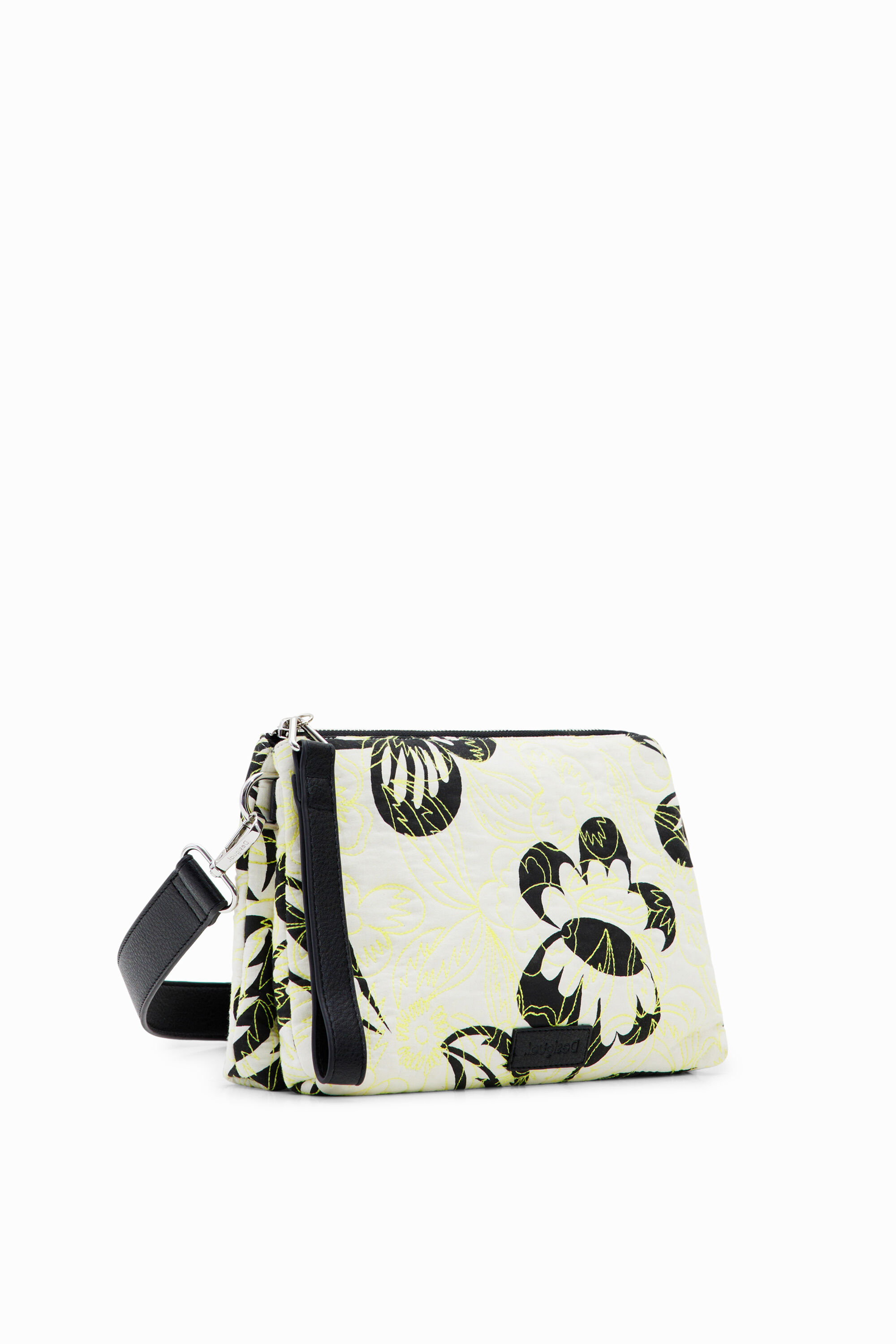 Bolsa de ombro floral bordada