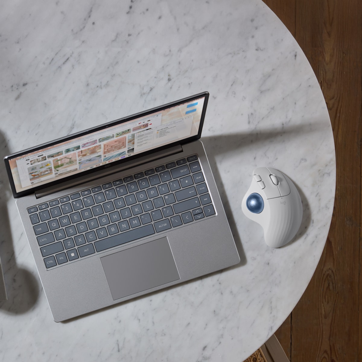 Logitech Ergo M575S trådløs trackball-mus (hvit)