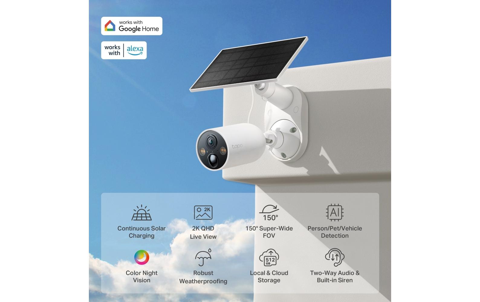 Netzwerkkamera Tapo C425 inkl. Solarpanel Tapo A201Solarbetriebenes Sicherheitskamera-Kit
