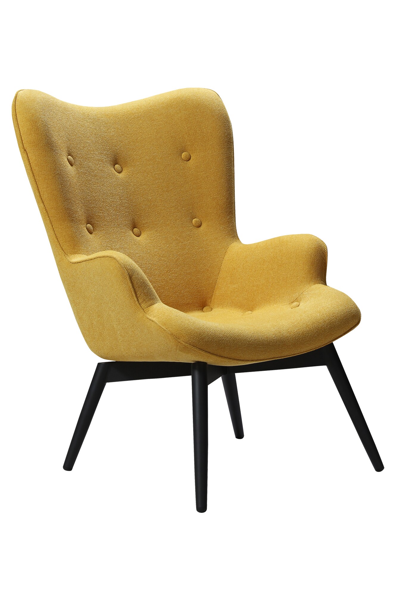 Sessel Gelb Strukturstoff Relaxsessel Polstersessel Ohrensessel Loungesessel