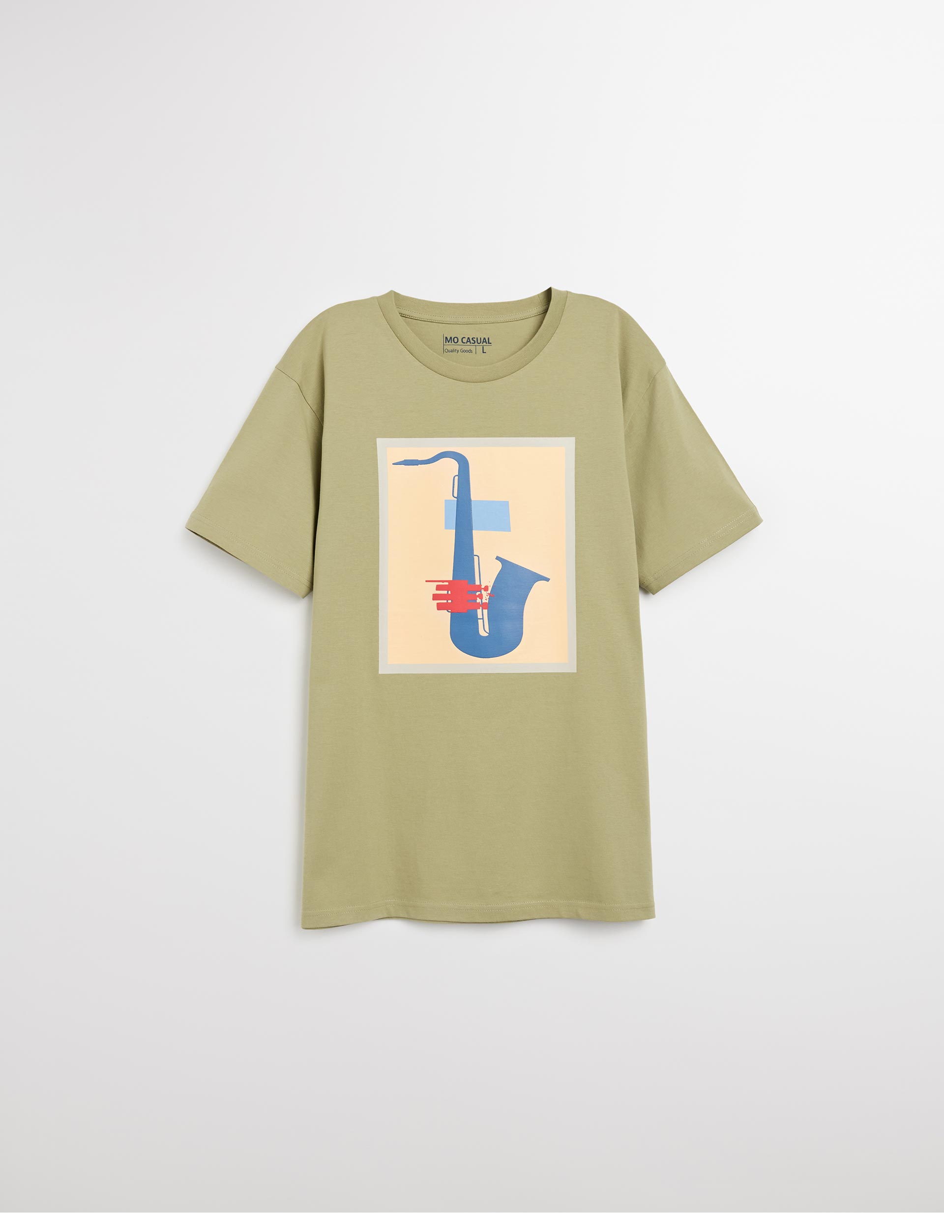 T-shirt Jersey Print, Homem, Verde Claro