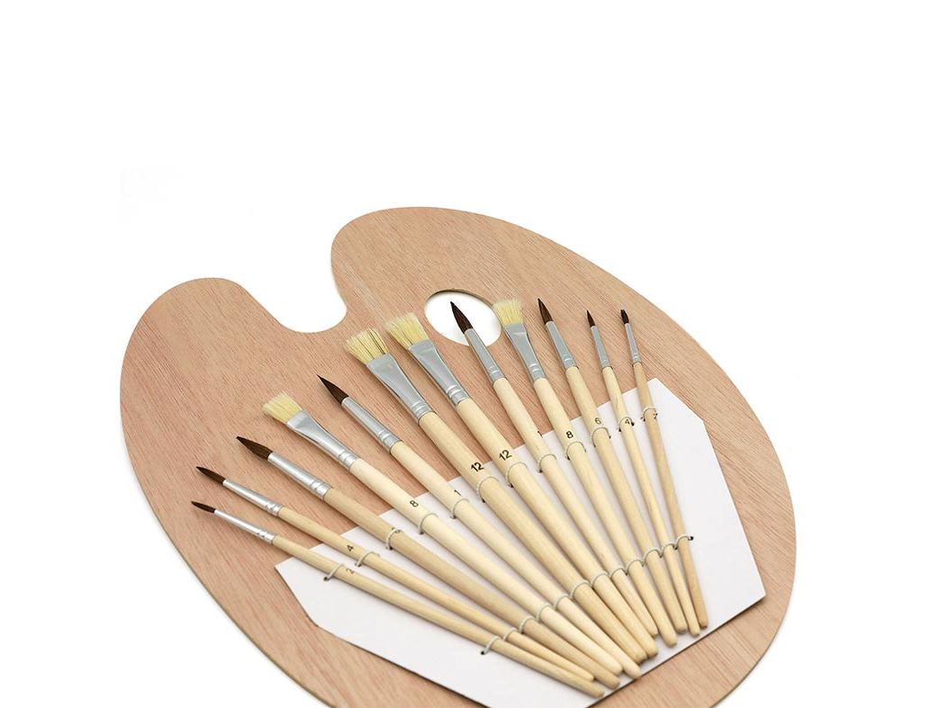CONJUNTO BELAS ARTES AUCHAN PALETE 12 PINCEIS
