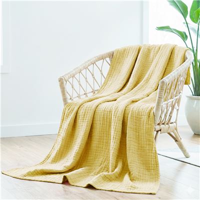 Jeté de lit en double gaze de coton - 280 g/m²