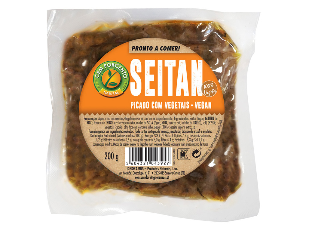 SEITAN CEM PORCENTO PICADO COM VEGETAIS 200G