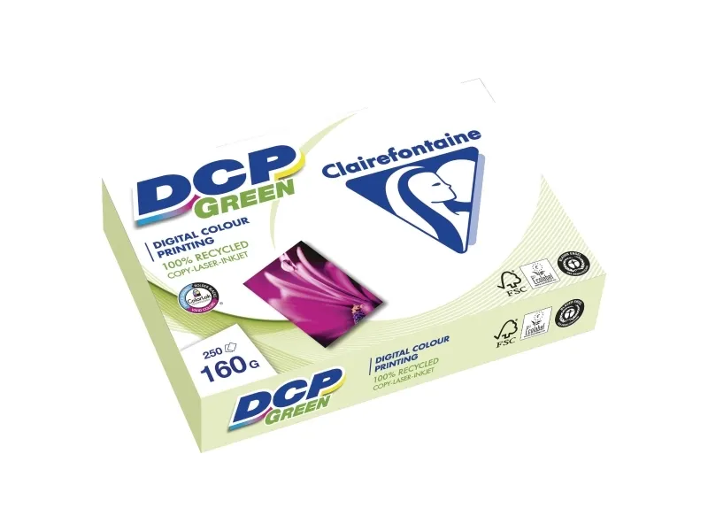 Genbrugspapir til farveprint DCP Green, A4 hvid 160g - (250ark)