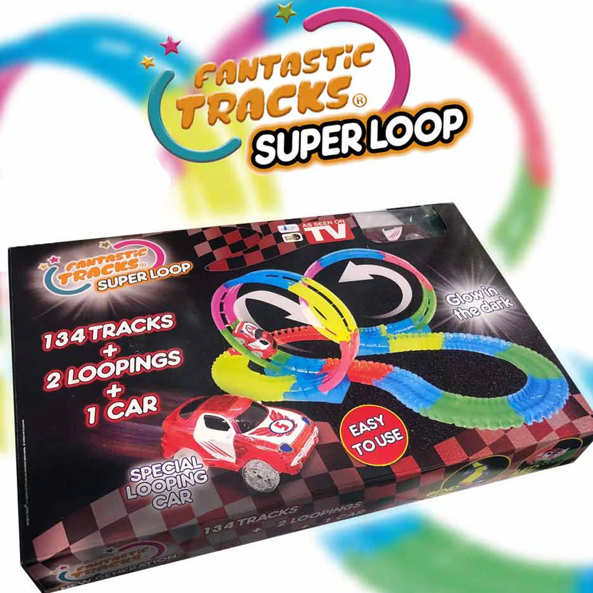 Fantastic Tracks® Autorennbahn Rennstrecke 354 Teile Fantastic Tracks Loop Set