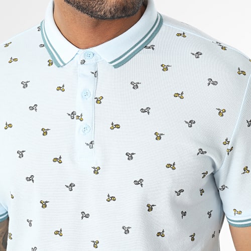 Polo Manches Courtes Bleu Clair