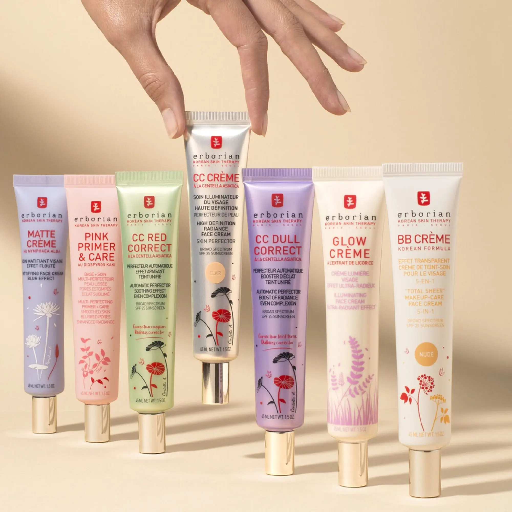 Erborian - Glow Crème Crème Lumière Visage - Effet Ultra-Radieux- BB et CC Crèmes