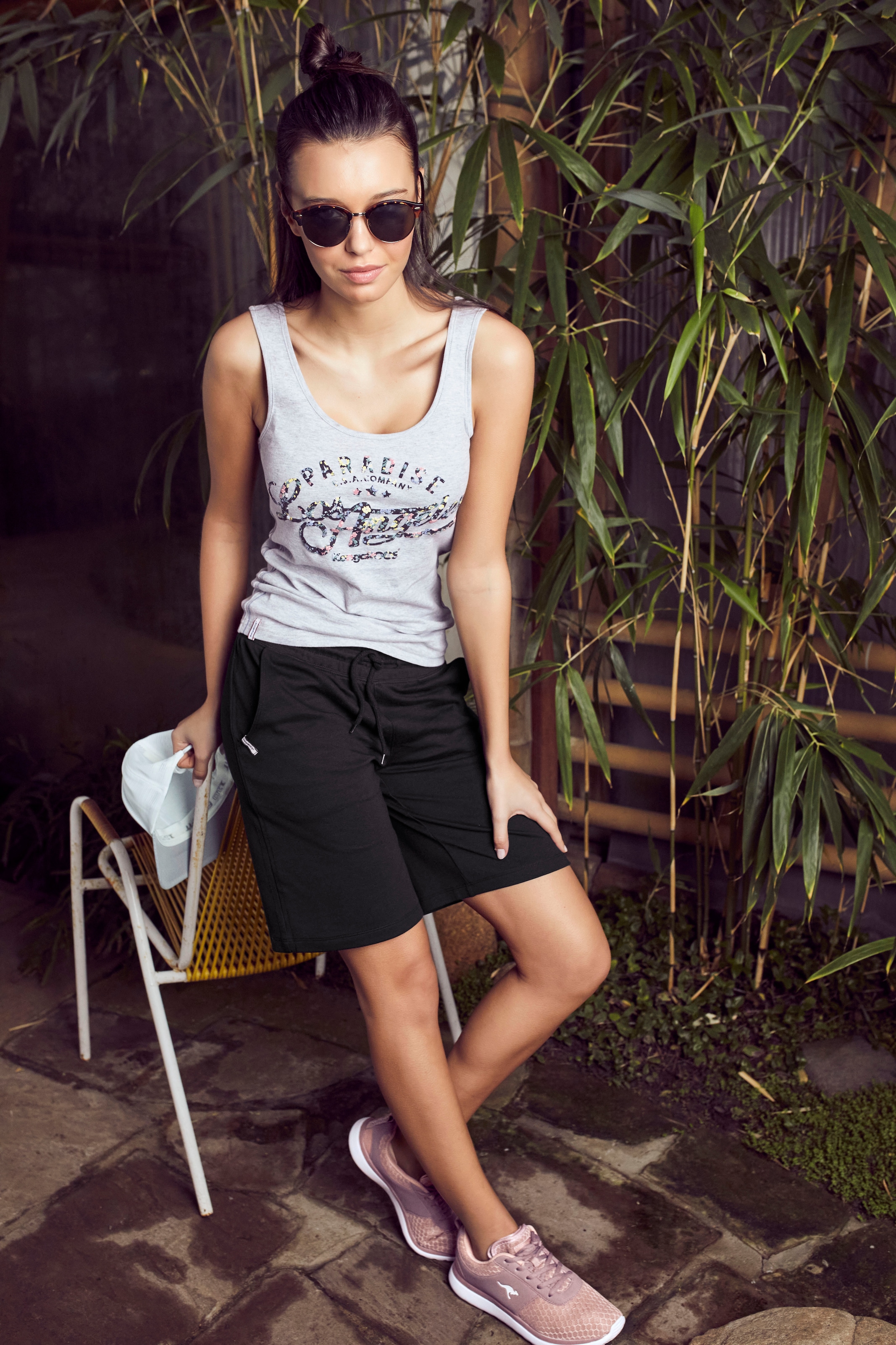 KangaROOS Tanktop , mit blumigem Puff-Print