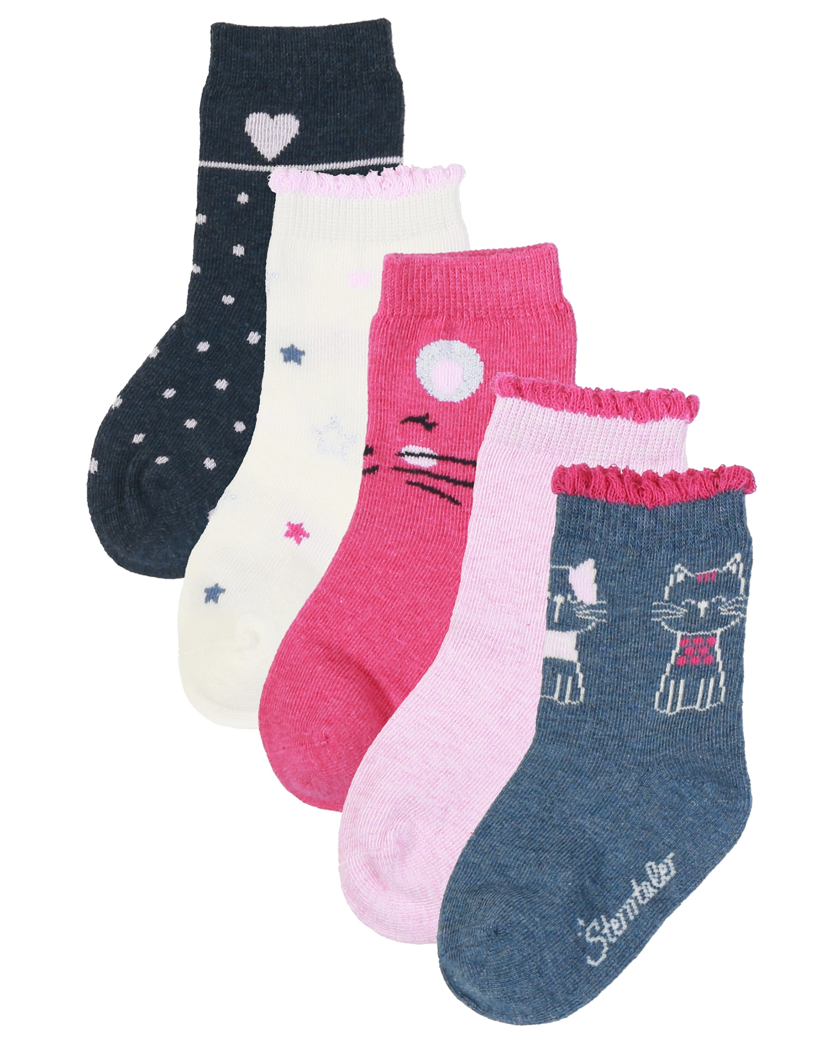 Socken KITTY 5er-Pack in tintenblau meliert