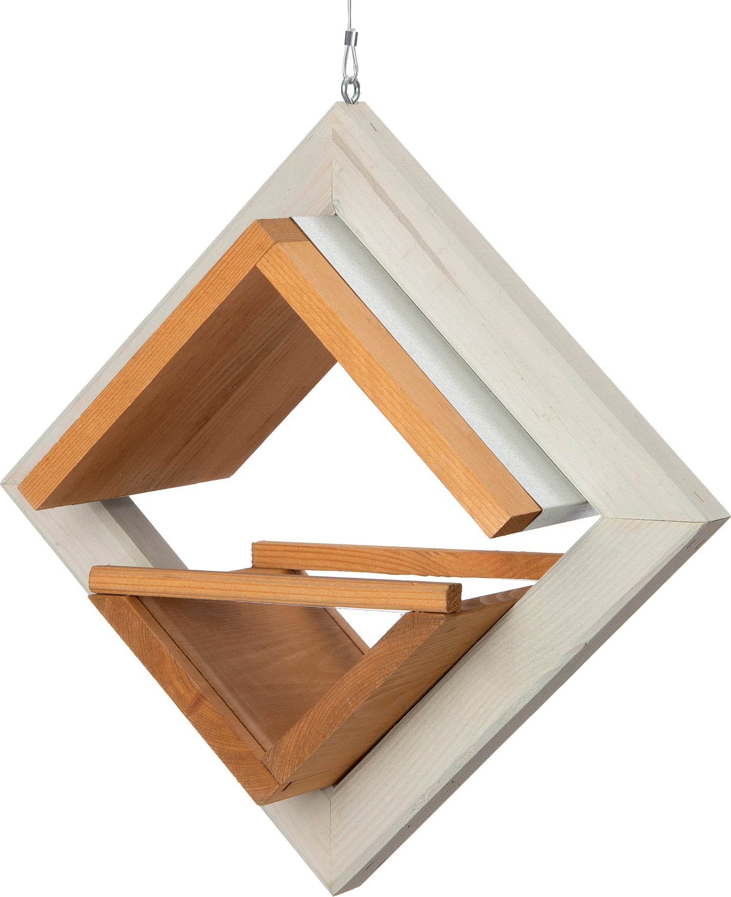 Intratuin vogelvoederhuis Kubus wit 39 x 19 x 39 cm
