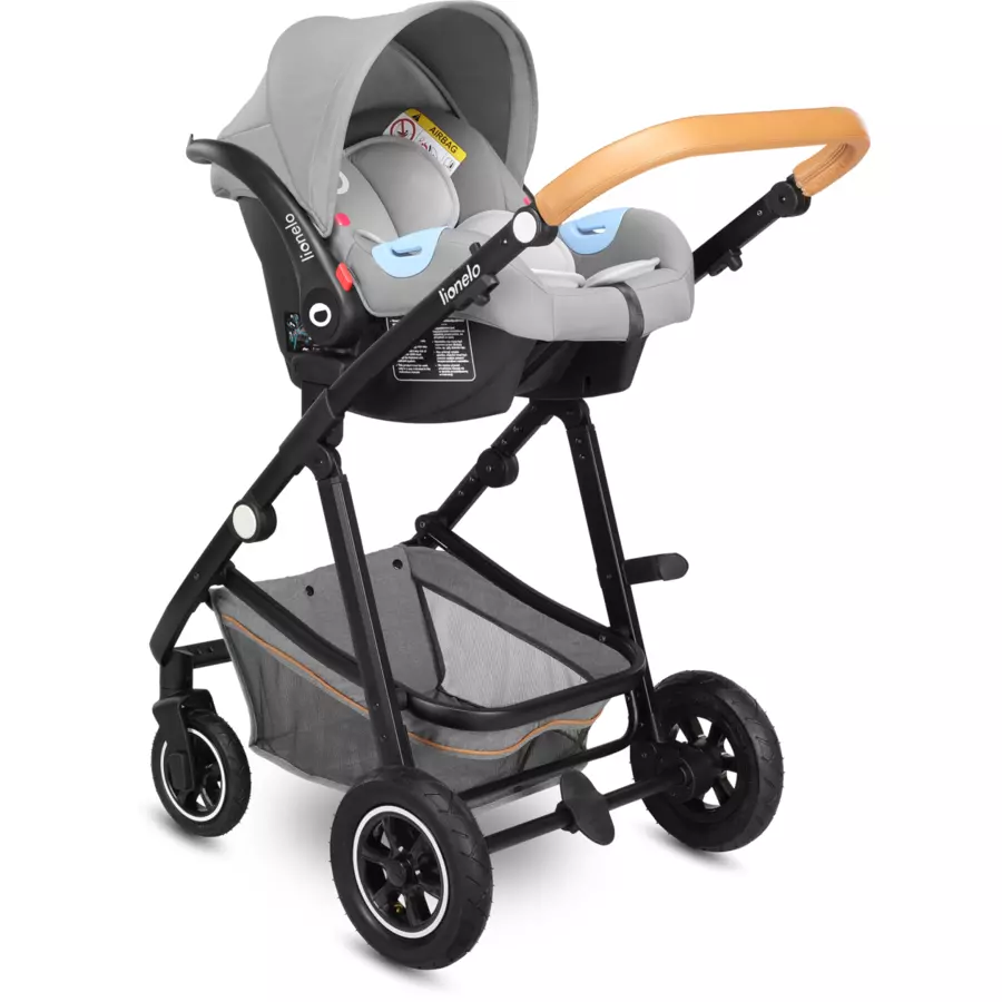 lionelo Kombikinderwagen Amber 3 in 1 grey stone