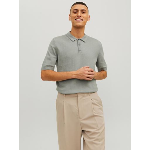 Jack&Jones Emil Strikket Polo, Wrought Iron, M