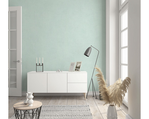Vliesbehang 32414 Kids Walls Uni groenblauw