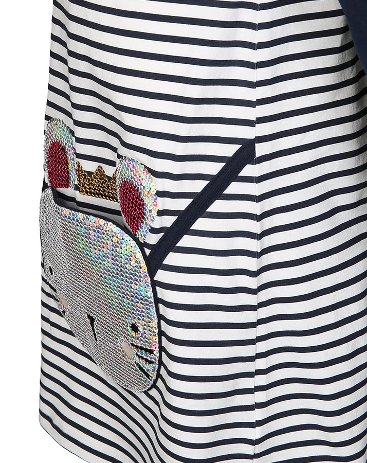 Kleid GLITTERING MOUSE mit Pailletten in navy/weiß