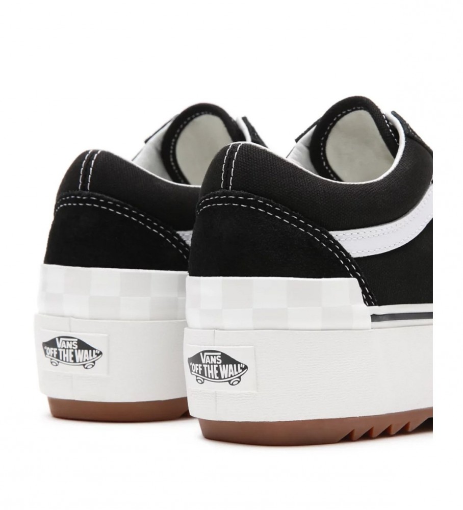 Tênis Vans Old Skool Stacked em camurça preta e lona
