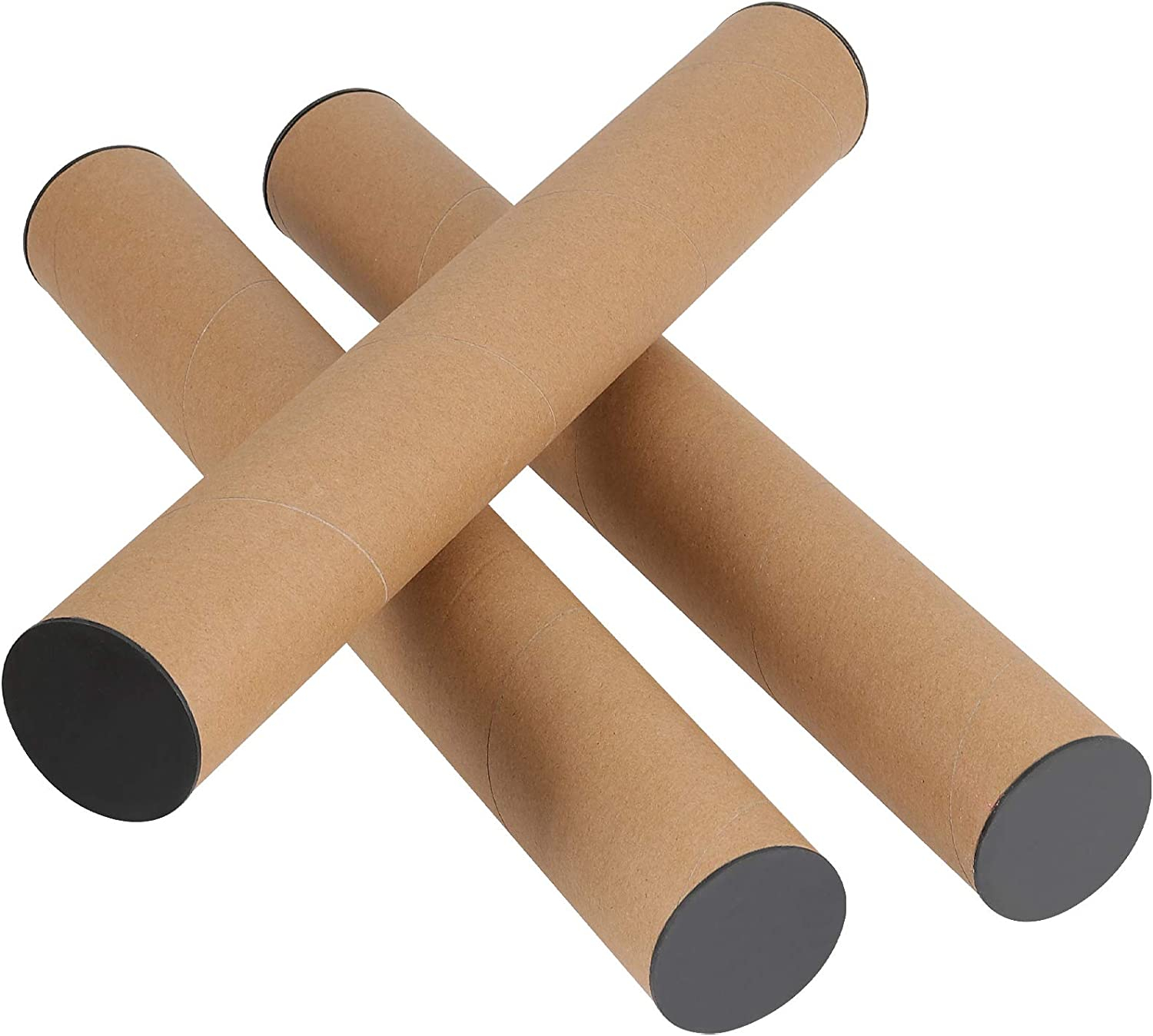 (100cm) Ø95mm Versandrolle Karton Planrolle Zeichnungs Hülse mit Deckel - Braun